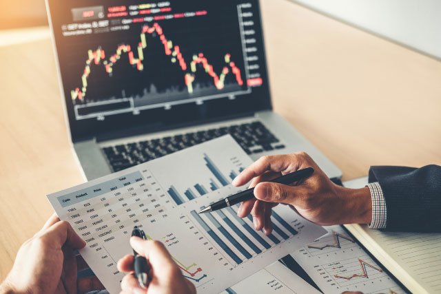 People reviewing financials